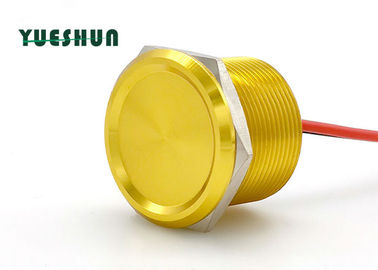 Trung Quốc Nhôm Piezo Nút ấn chuyển đổi KHÔNG đèn 25 mm Thân 24 VAC 100mA màu vàng nhà máy sản xuất